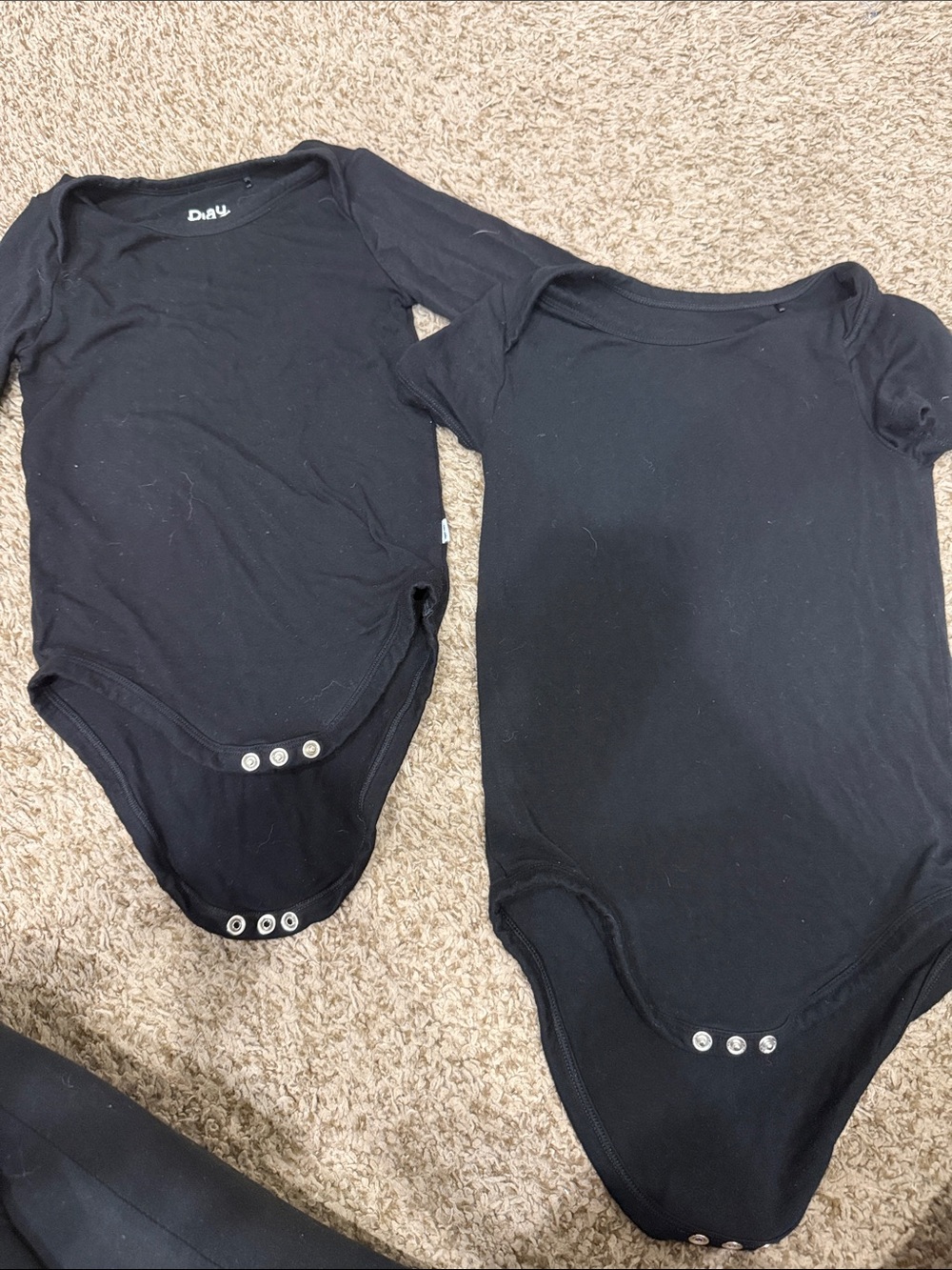 Little Sleepies Black One-Piece Bodysuit Set - Short & Long Sleeve 18-24m